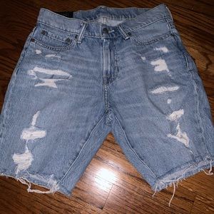 Abercrombie ripped jean shorts